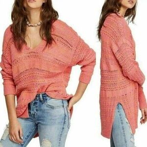 Free People Hot Tropics Women's V-Neck Long Sleeve Sweater M